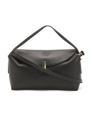 Made In Italy Leather Soft Fold Shoulder Bag With Hardware | TJ Maxx