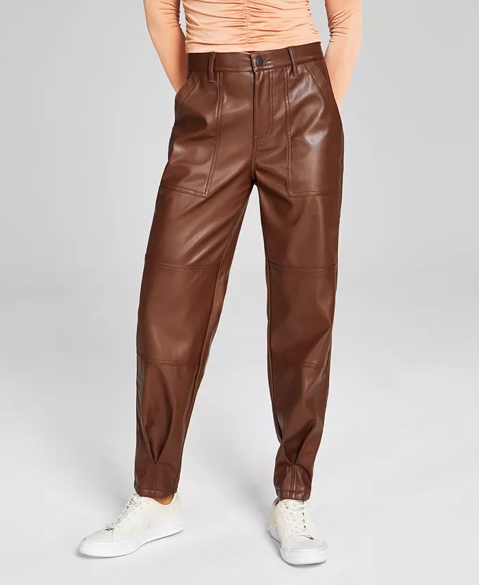 And Now This Women's Faux-Leather Utility Pants & Reviews - Pants & Capris - Women - Macy's | Macys (US)