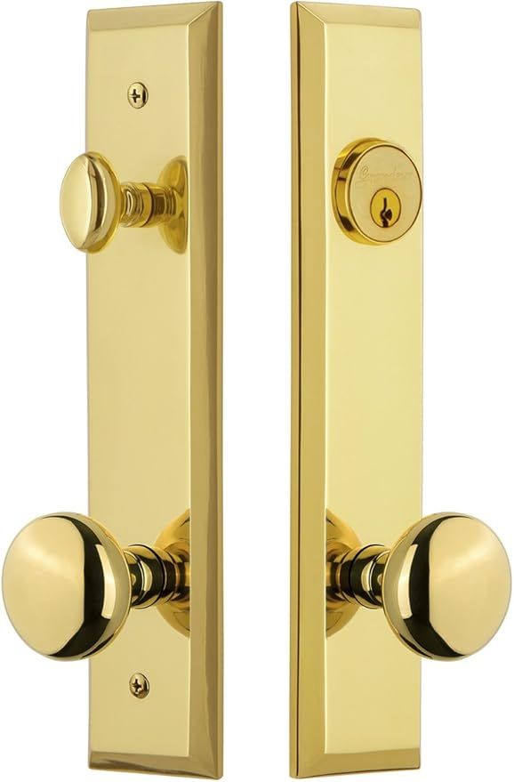 Grandeur Hardware 840727 Fifth Avenue Tall Plate Complete Entry Set with Fifth Avenue Knob, Backs... | Amazon (US)