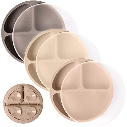 WeeSprout Suction Plates with Lids for Babies & Toddlers - 100% Silicone, Dinnerware Stays Put, D... | Amazon (US)