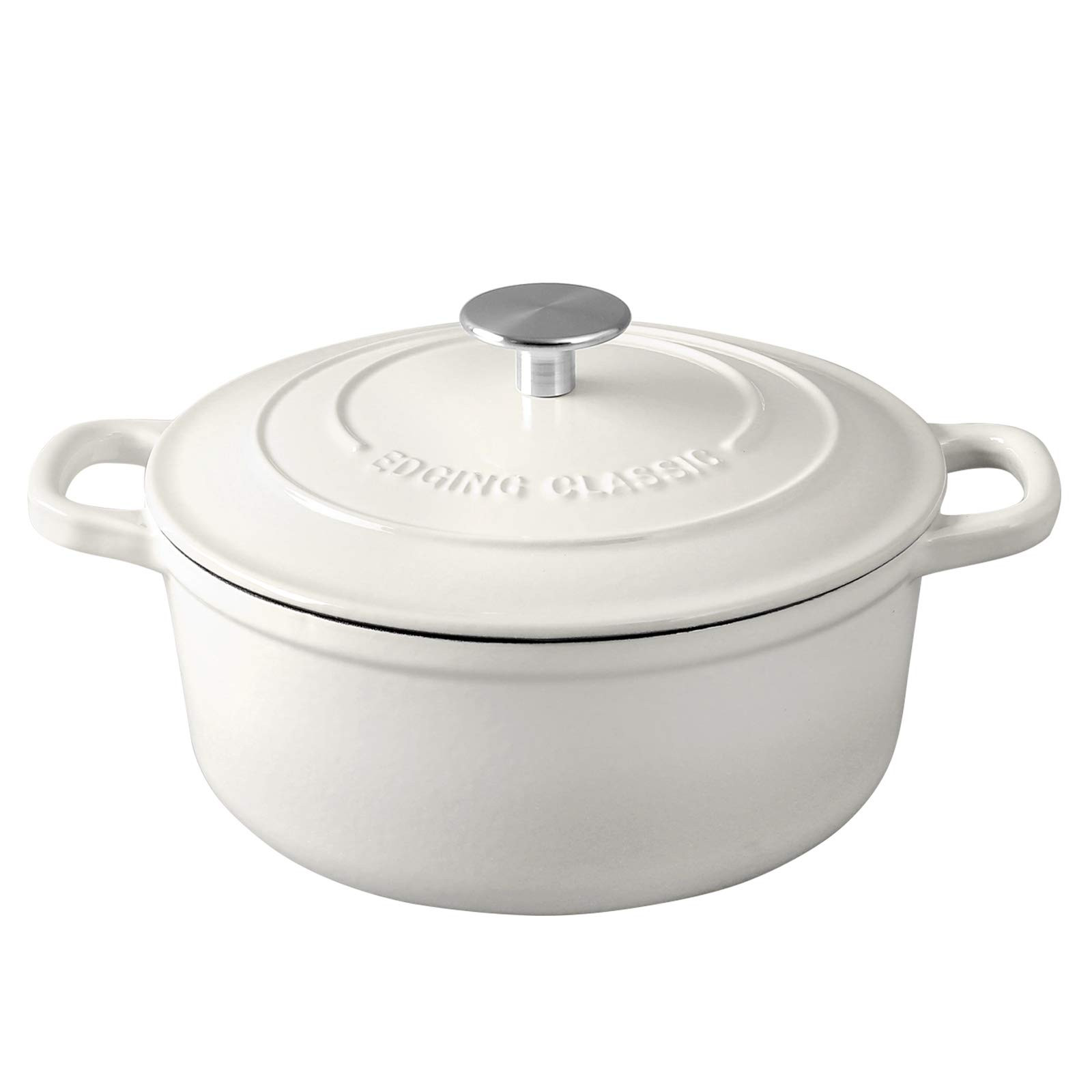 Dutch Ovens Enameled Cast Iron Covered 5.5 Quart Dutch Oven with Dual Handle for Bread Baking, Wh... | Amazon (US)