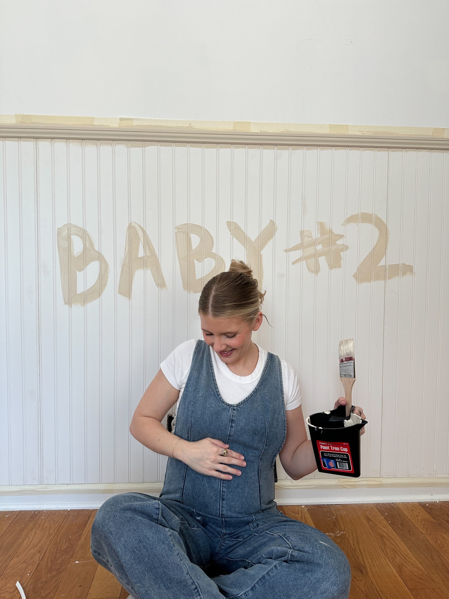 Bump friendly overalls and basic white tshirt  

#LTKBump