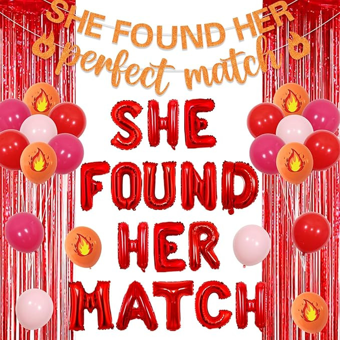 Sursurprise She Found Her Perfect Match Bachelorette Decoration, She Found Her Perfect Match Bann... | Amazon (US)