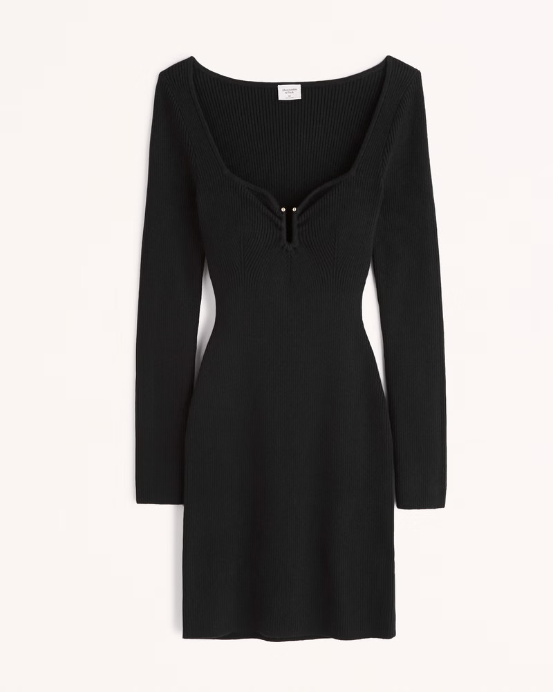 Women's Long-Sleeve Hardware Mini Sweater Dress | Women's 30% Off Almost All Sweaters &amp; Fleece | ... | Abercrombie &amp; Fitch (US)