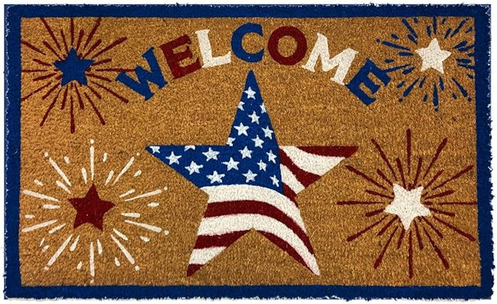 Briarwood Lane American Star Patriotic Natural Fiber Coir Doormat | Amazon (US)