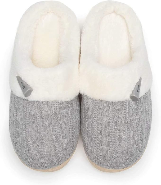 NineCiFun Women's Slip on Fuzzy Slippers Memory Foam House Slippers Outdoor Indoor Warm Plush Bed... | Amazon (US)