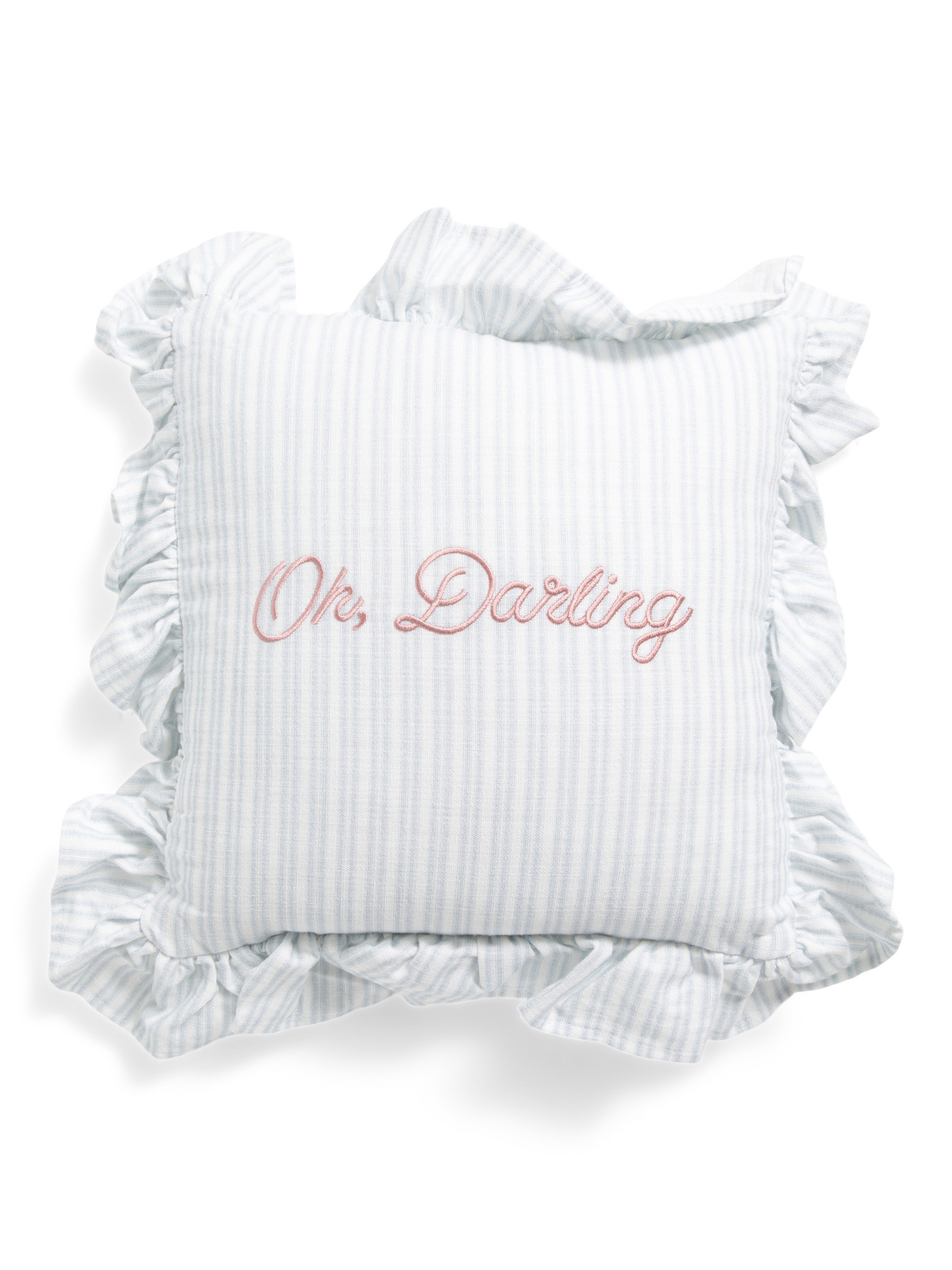 12x12 Oh Darling Embroidered Ruffle Pillow | Home | Marshalls | Marshalls