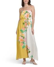 Linen Blend Colorblock Floral Maxi Dress | TJ Maxx