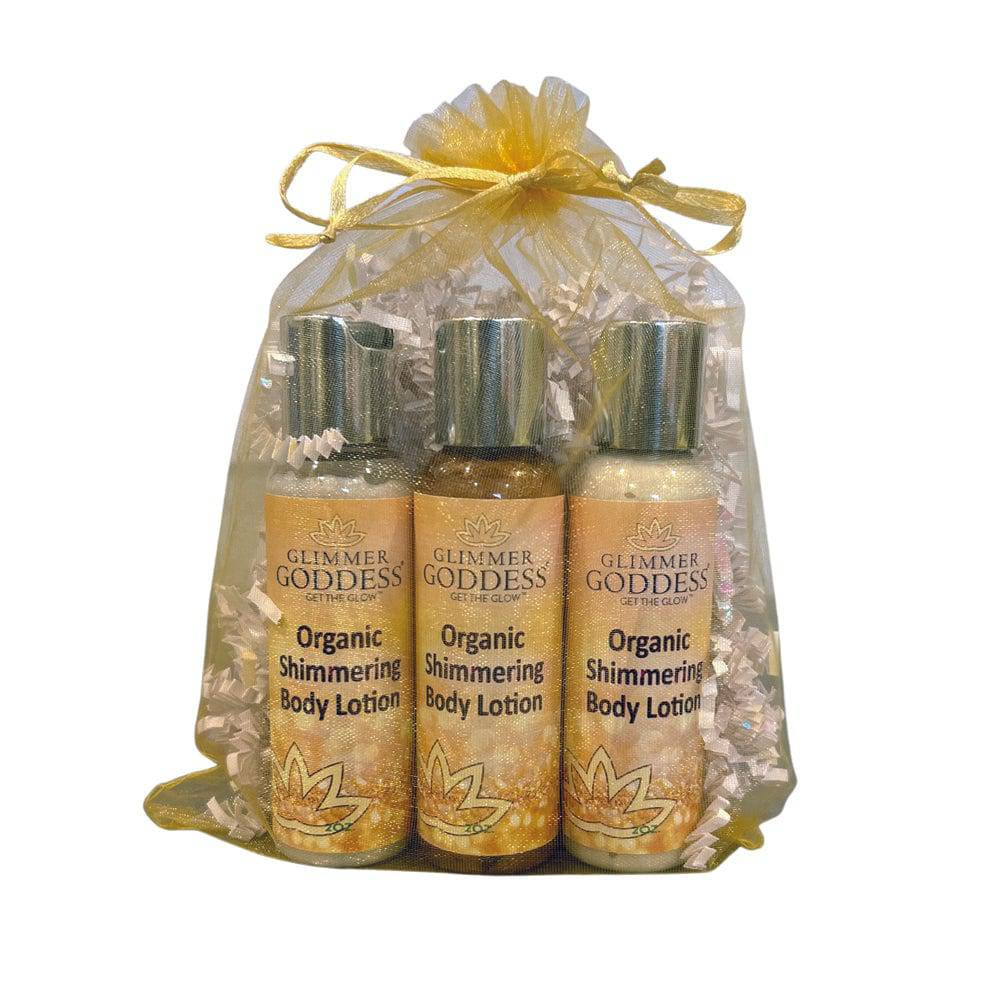 Organic Shimmer Body Lotion Travel Size Gift Set | Glimmer Goddess
