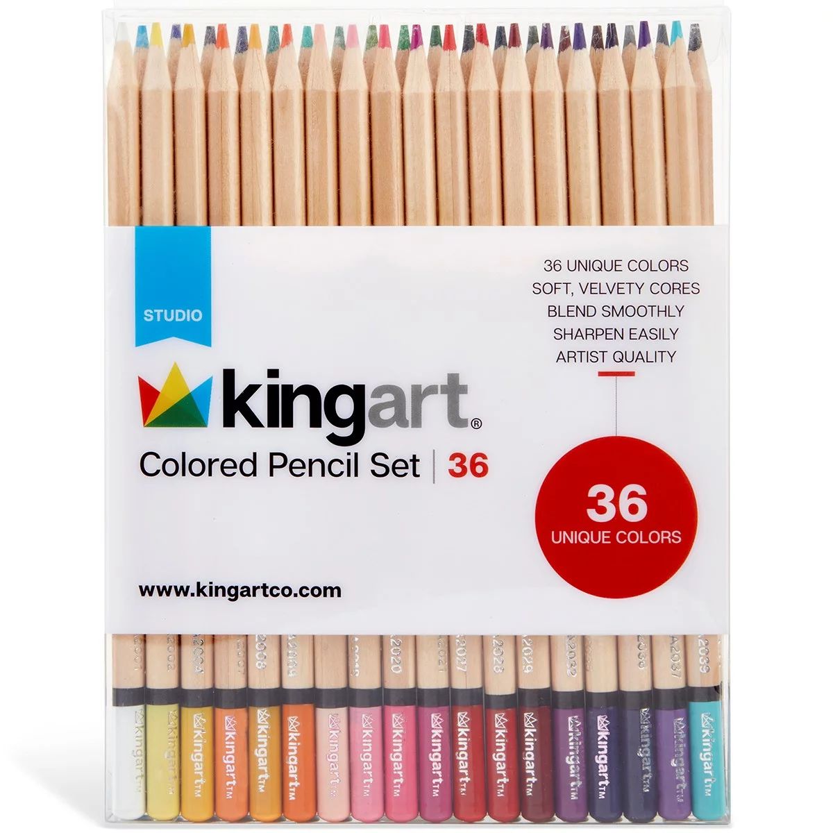 KINGART Soft Core Colored Pencils Set of 36 Unique Vibrant Colors - Walmart.com | Walmart (US)