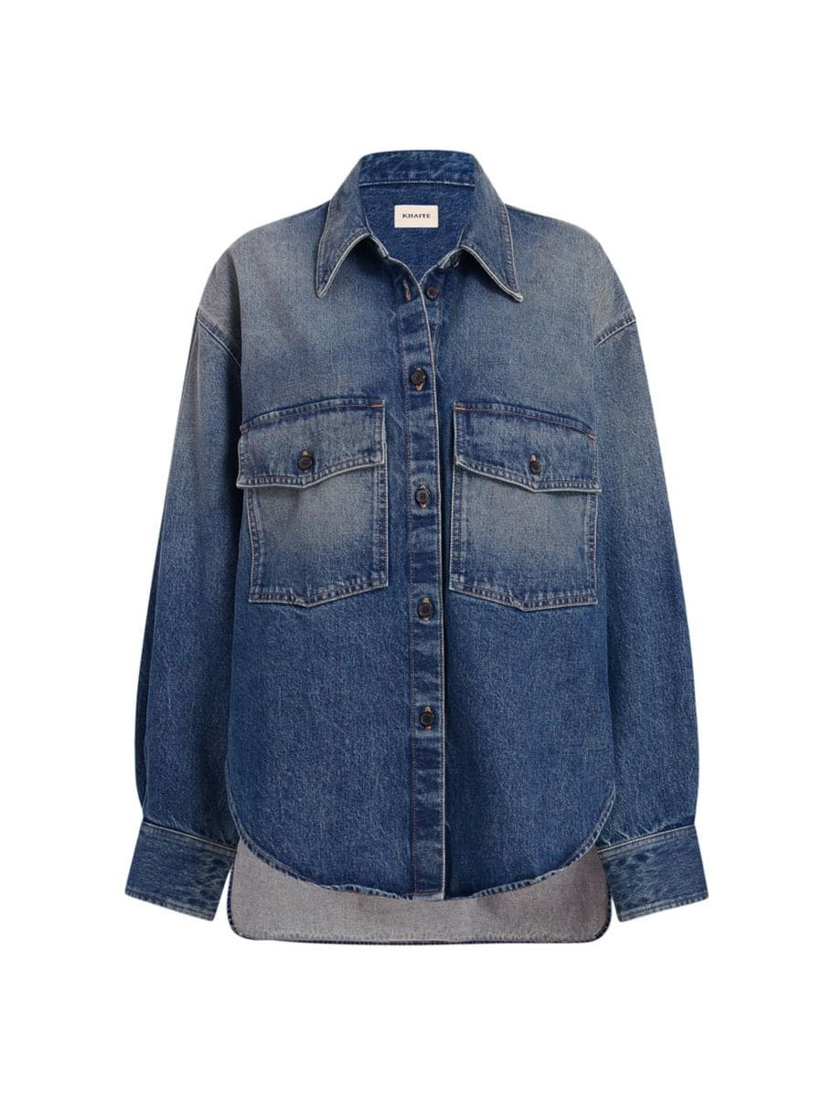 Shop Khaite Mahmet Silk-Blend Shirt | Saks Fifth Avenue | Saks Fifth Avenue