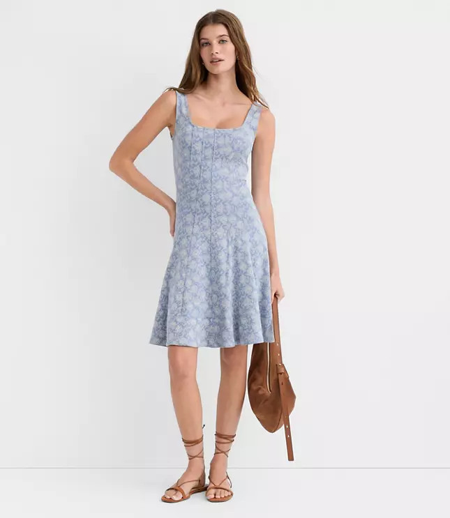Floral Ponte Seamed Mini Dress | LOFT