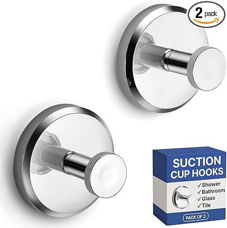 HOME SO Suction Cup Hooks for Shower, Bathroom, Kitchen, Glass Door, Mirror, Tile – Loofah, Tow... | Amazon (US)