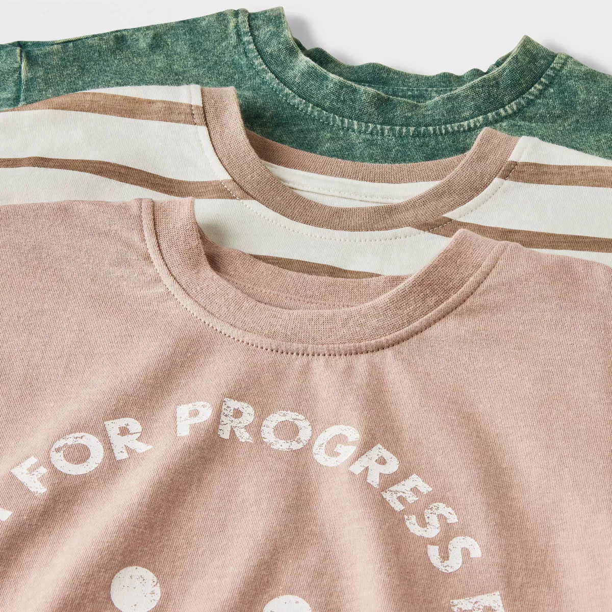 Grayson Mini Toddler Boys' 3pk Short Sleeve Jersey T-Shirt - Beige/Olive Green/White 3T | Target