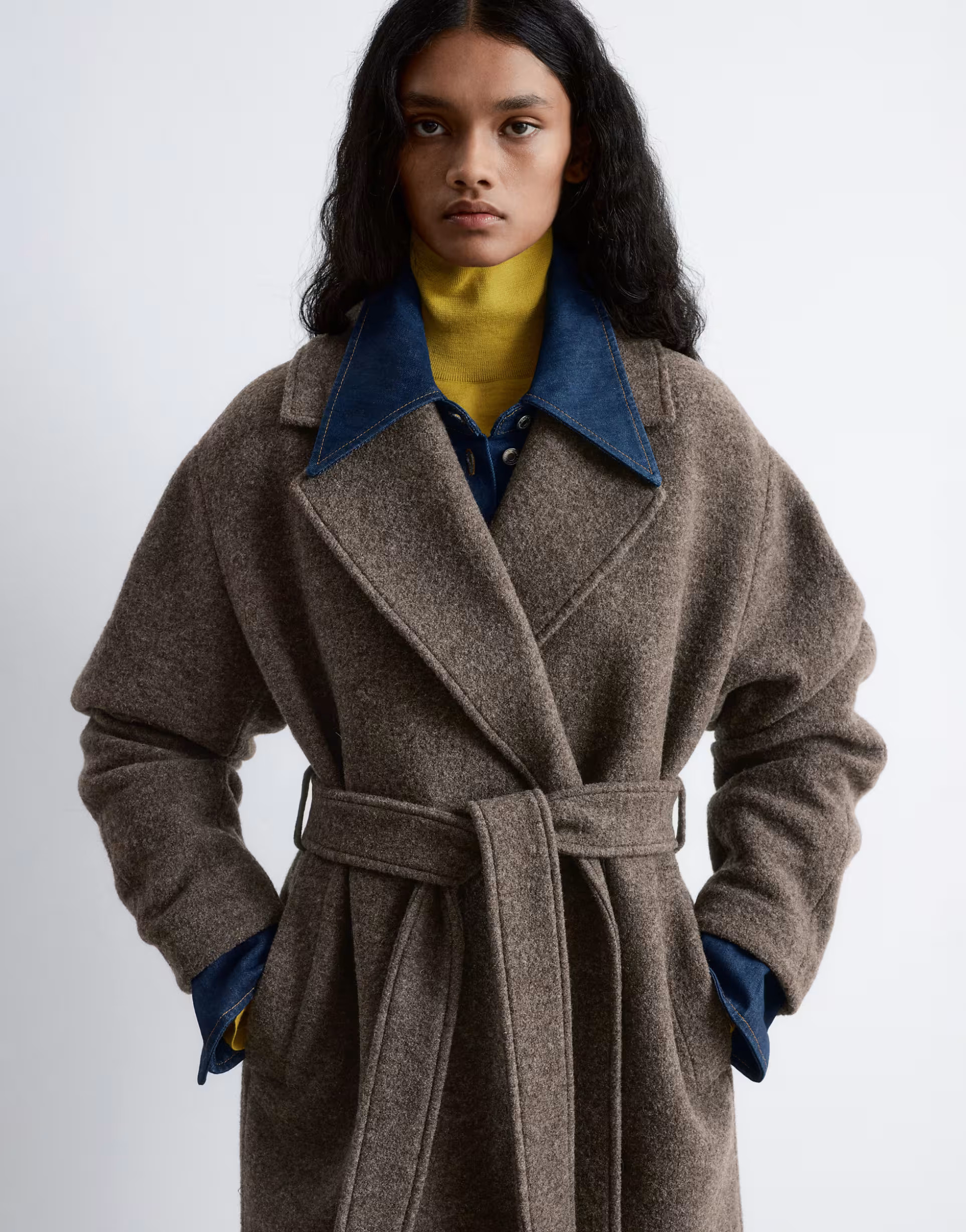 & Other Stories belted wool coat in mole brown | ASOS (Global)
