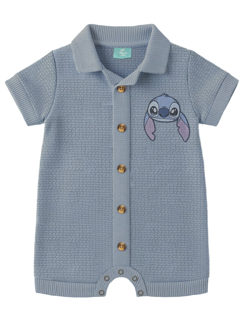 Stitch Baby Boy Knit Romper, Sizes 0/3 Months-24 Months | Walmart (US)