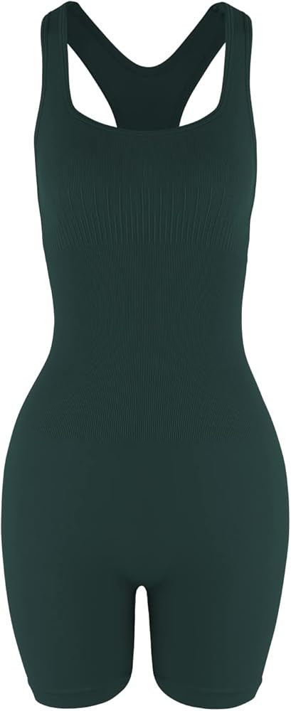 AUROLA Power Romper for Women Workout Yoga Gym Seamless One Piece Racerback Jumpsuit Tummy Control P | Amazon (US)