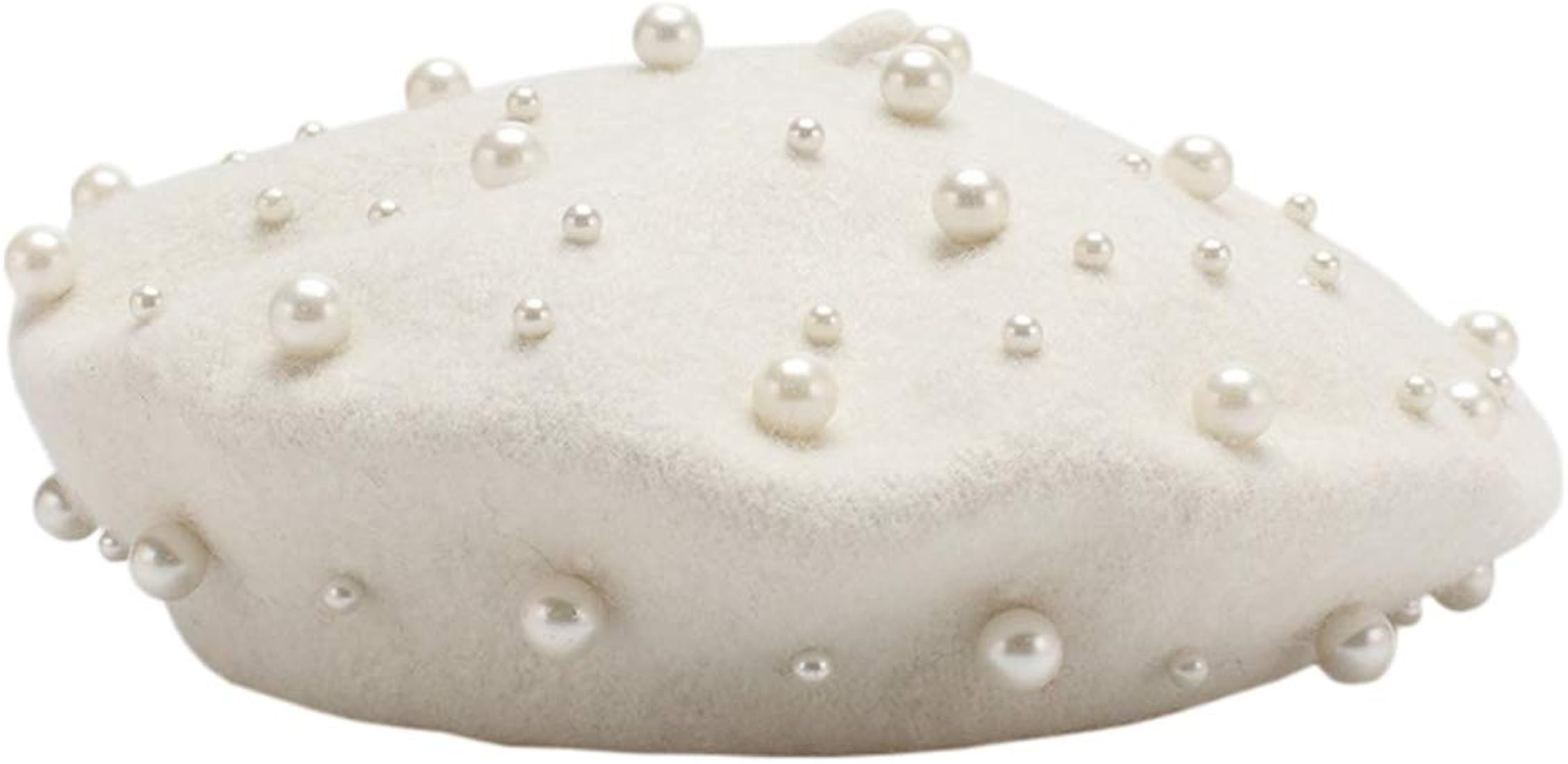 Vpang Women's Wool Berets Sweet French Pearl Beaded Beret Cap Winter Hat Knitted Beanie Hat for G... | Amazon (US)