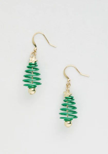 Christmas Tree Twist Dangle Earrings | ModCloth