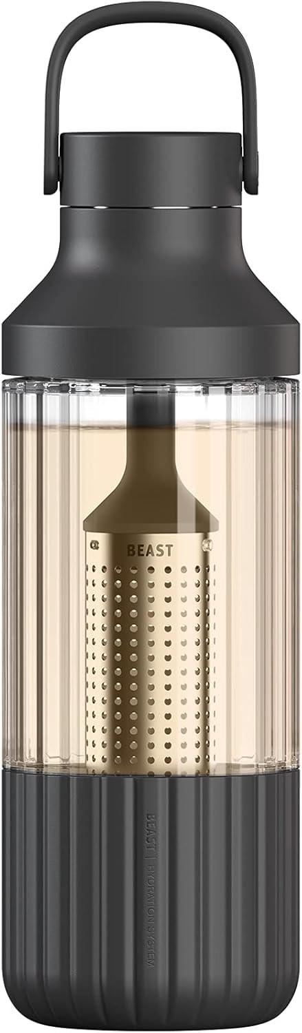 Beast Hydration System | Infuse Water, Glass, Stainless Steel, Portable (Carbon Black) | Amazon (US)