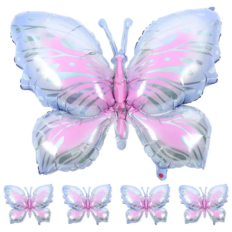 5Pcs Butterfly Foil Balloons Inflatable Balloons Butterfly Theme Birthday Party Decoration - Walm... | Walmart (US)