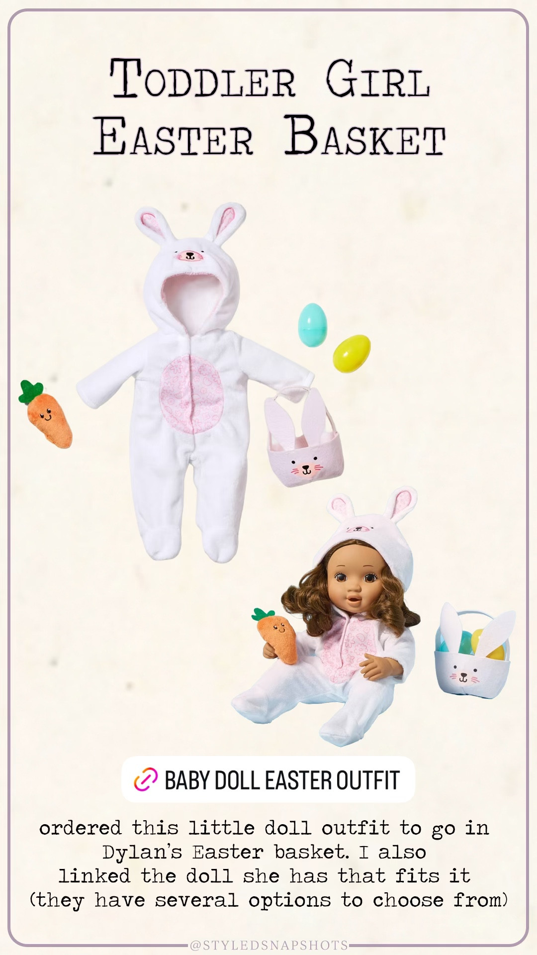 Ordered this doll outfit for Dylan’s Easter basket 

toddler girl, gift idea 

#LTKKids