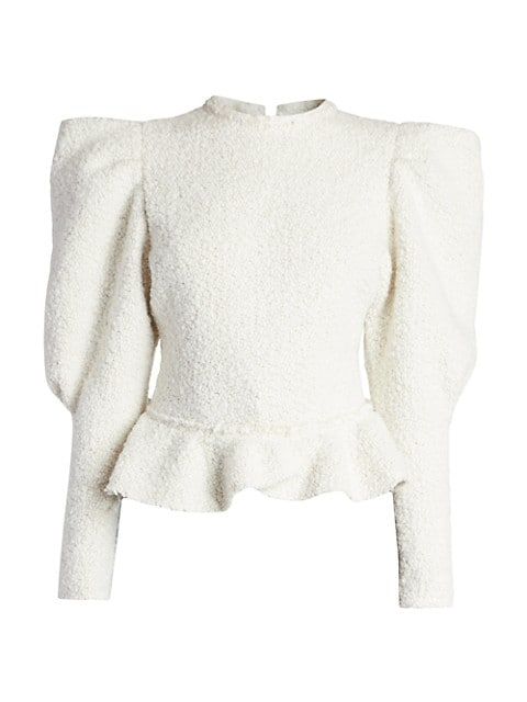 Giamili Puff-Sleeve & Peplum-Hem Top | Saks Fifth Avenue