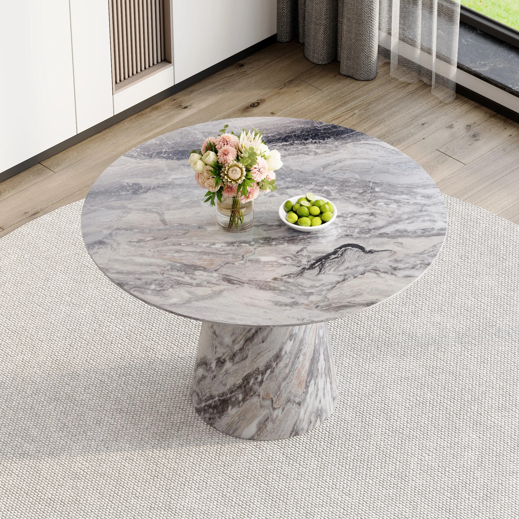 45" Round Dining Table for 4-6 People | Wooden Dining Room Table for Kitchen | Wayfair North America