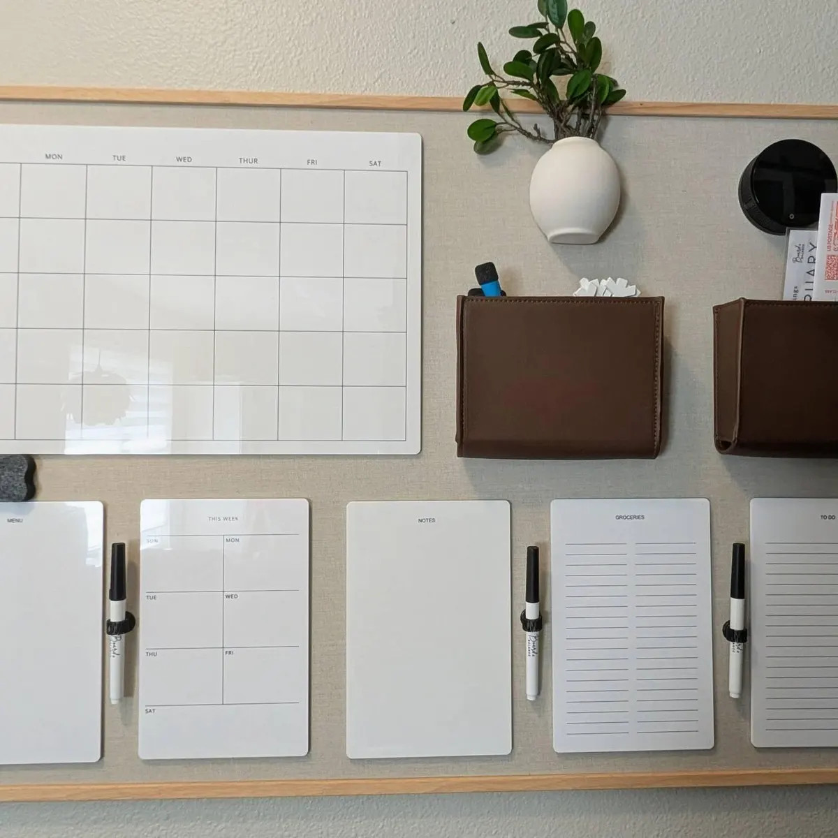 Linen Magnetic Board Office Organization Modern Custom Command Center- 24x36"- Decorative Magnet ... | Etsy (US)