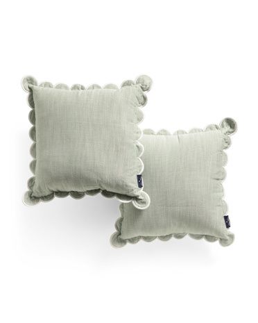 18x18 Set Of 2 Indoor Outdoor Grace Chambray Pillows | TJ Maxx