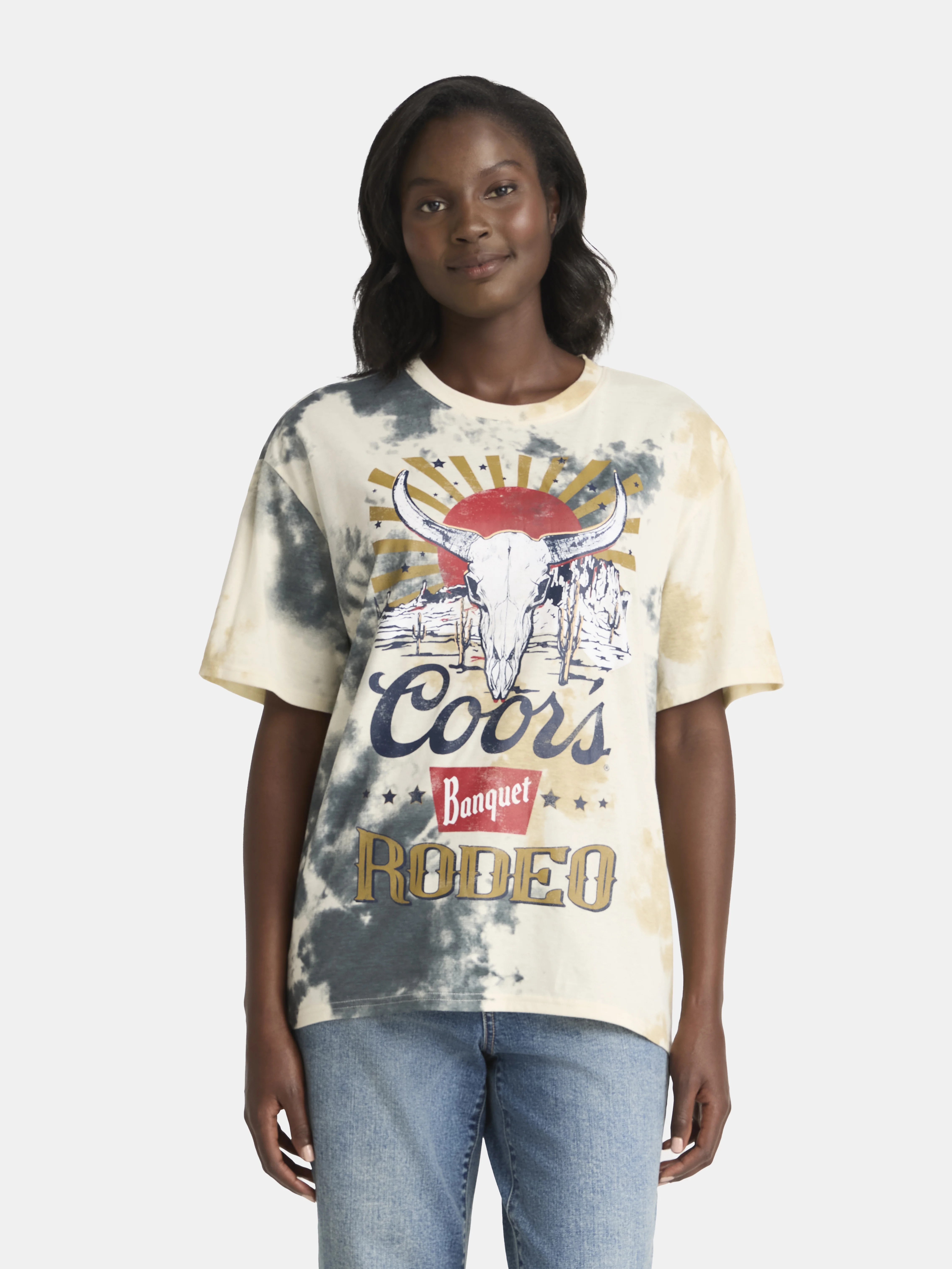 Coors Light Women's Oversized Graphic Tee with Short Sleeves, Sizes XXS-XXL | Walmart (US)