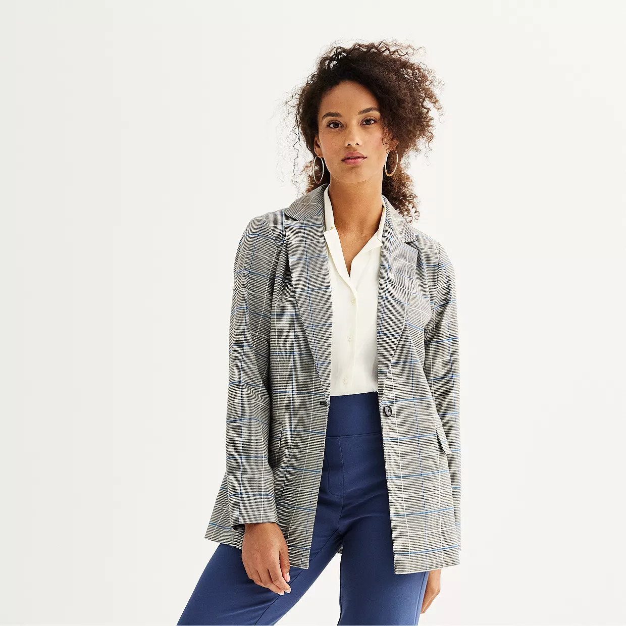 Women's Nine West Single-Button Longline Blazer | Kohl's