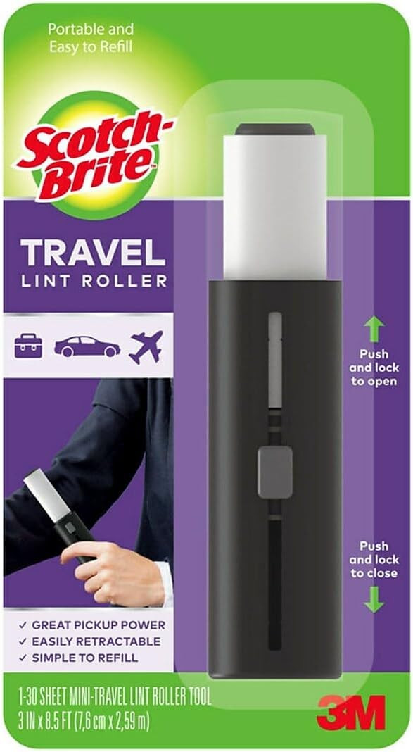 Scotch-Brite Mini Travel Lint Roller, Works Great On Pet Hair, 30 Sheets | Amazon (US)