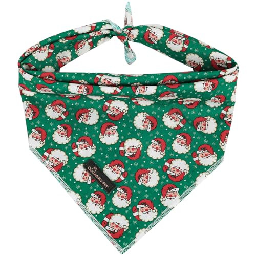 ARING PET Christmas Dog Bandana Cute Green Santa Claus Dog Bandanas, Comfortable Christmas Pet Scarf Dog Triangle Bibs for Small to Large Dogs and Cats | Amazon (US)