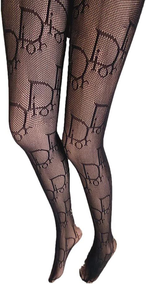 2 Pieces Women's Sexy Letter Fishnet Stockings Leggings Pantyhose with high-Waist Artifact lace T... | Amazon (US)