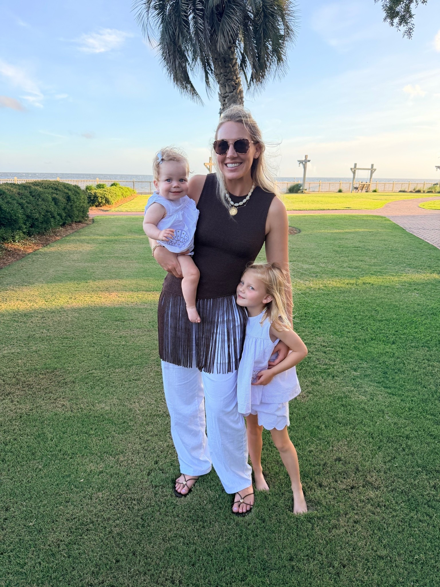 Under $50 finds! Zara top (wearing small - probably need M but it worked), easy and stretchy linen-like drawstring pants from Amazon for under $20, sunnies and sandals also from Amazon. Coin necklace is from a local shop but linked similar you could stack! Love these travel pieces that pack so well. Don’t take up much room in the suitcase 👏🏽