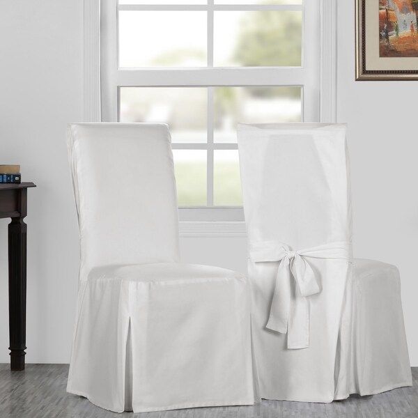 Exclusive Fabrics Solid Cotton Twill Chair Covers (Sold As Pair) - Fresh Popcorn | Bed Bath & Beyond