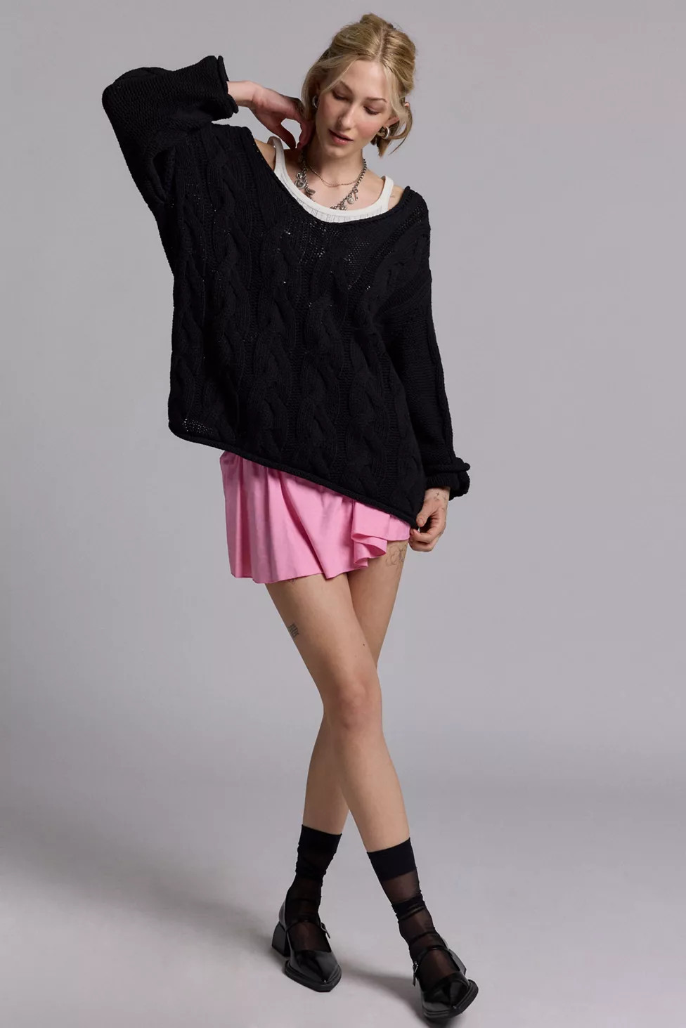 BDG Skylar Oversized Cable Knit Sweater | Urban Outfitters (US and RoW)