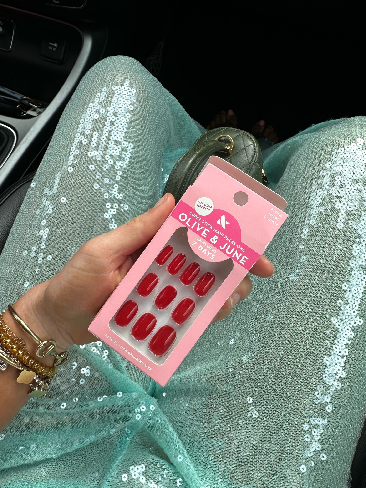 My nails are Olive and June Lollipop press on nails. Easy on, easy off press-on nails with non-damaging tabs for a mani that lasts up to 7 days. Custom engineered nails and tabs for the realest look and the longest wear.

Why you'll love it:

- easy on, easy off tabs allow you to change your look instantly
- lasts up to 7 days
- non-damaging tabs
Key ingredients:

- non-damaging tabs
- press-on nails from up to 94% recycled materials
- UV-cured top coat
@oliveandjune

#LTKgrwm #LTKselfcare #LTKBeauty