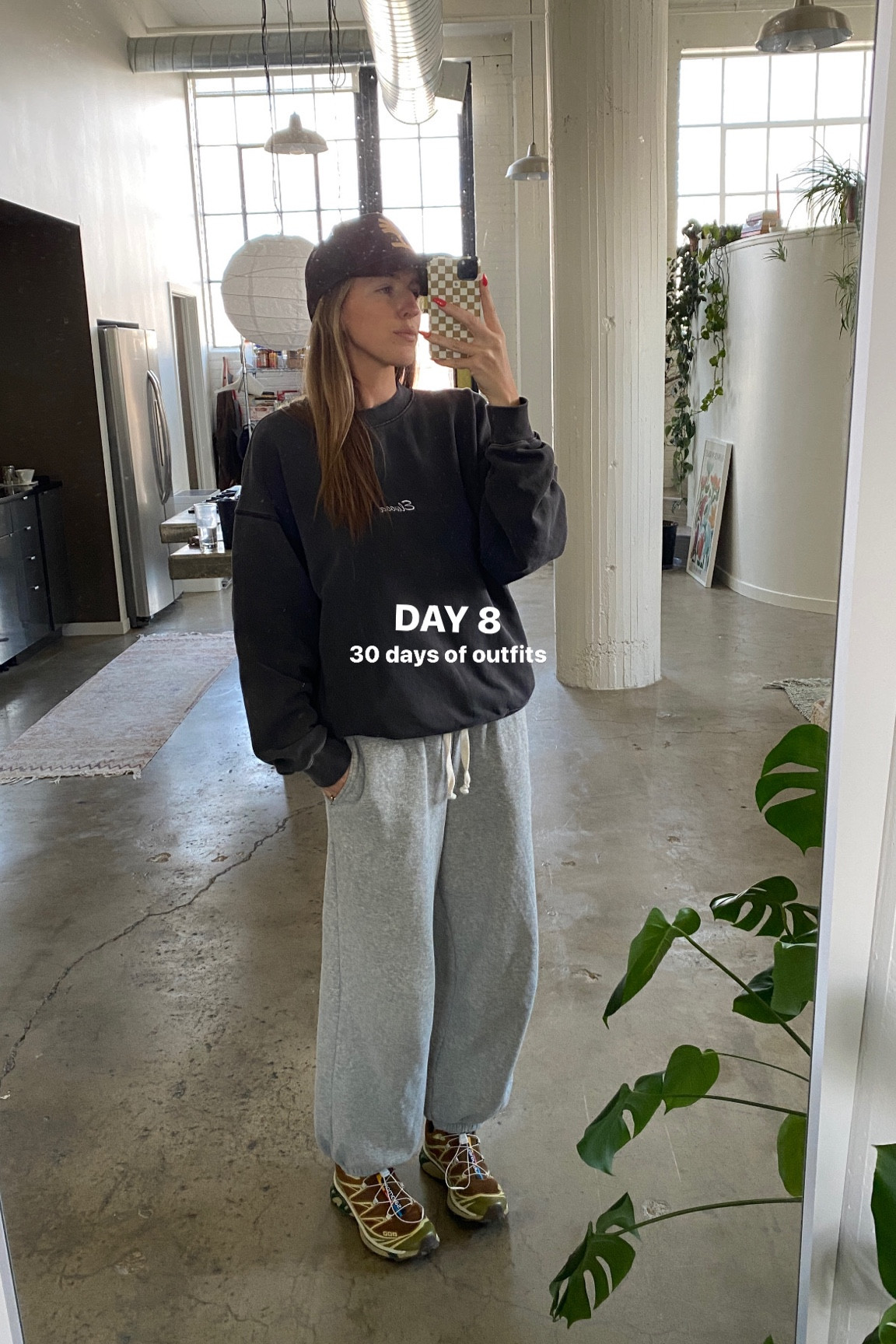 airport fit! 
Hat is Uptown Hippie
Crewneck is old Elwood but linked one from their core collection: I’m wearing a large.
Sweats: small
Shoes fit a half size big imo 

#LTKfindsunder50 #LTKstyletip #LTKfindsunder100