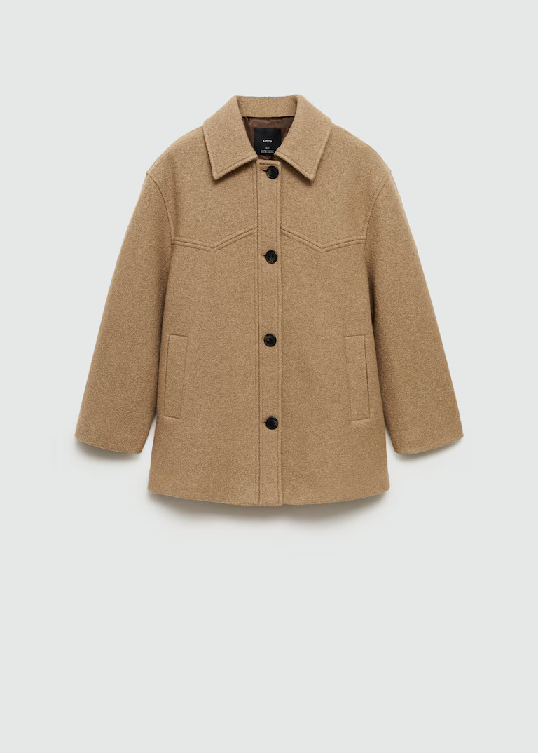 Oversize wool coat - Women | MANGO United Kingdom | MANGO (UK)