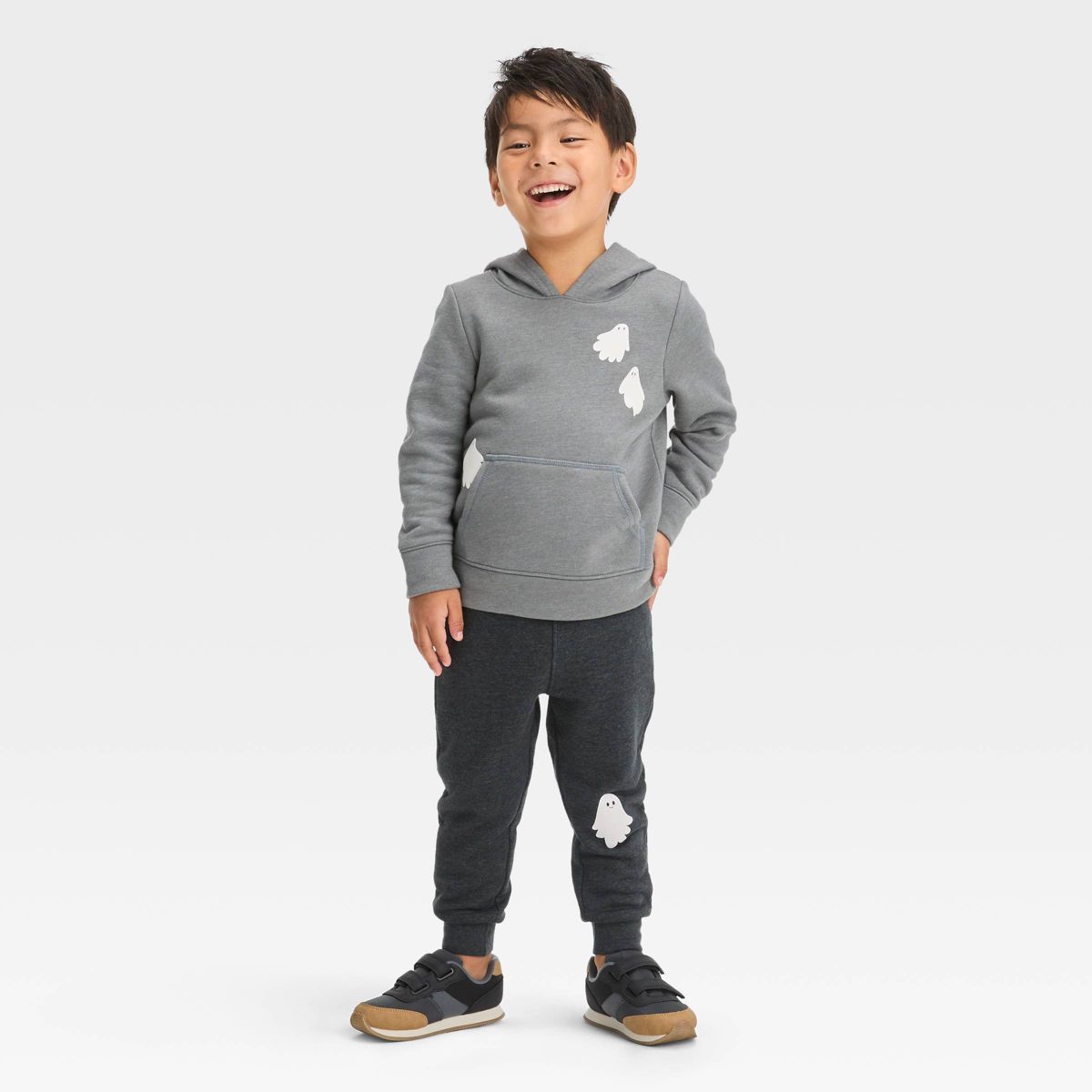 Toddler Boys' Halloween Hooded Top and Jogger Pants Set - Cat & Jack™ Gray | Target