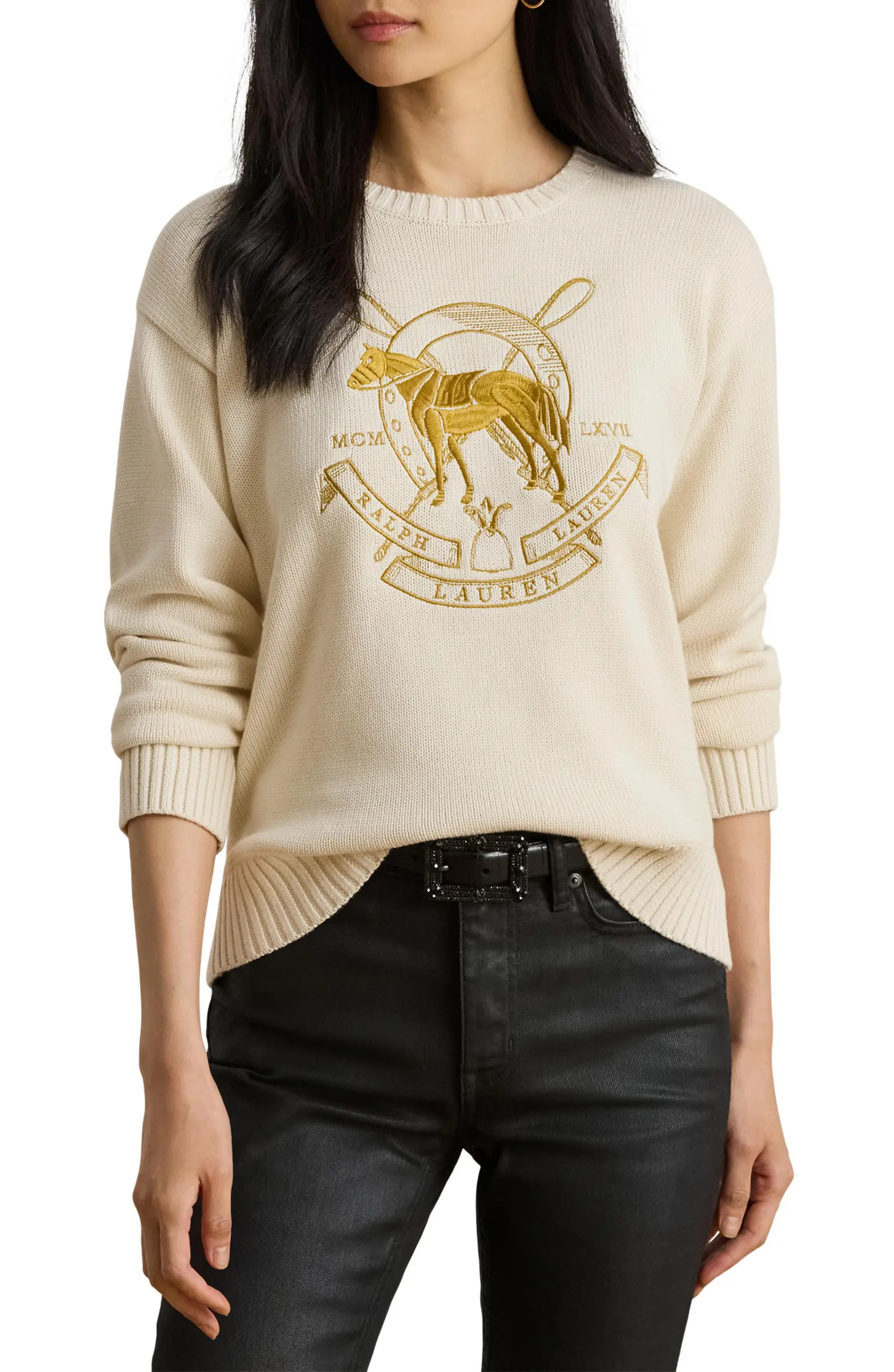 Embroidered Crewneck Sweater | Nordstrom
