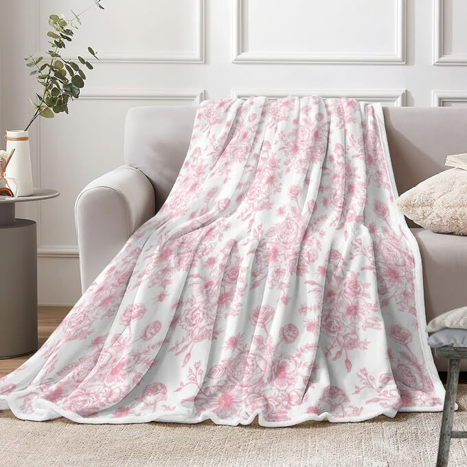 Floral Throw Blanket, Botanical Floral Blanket, Soft, Flannel, Warm, Boho Floral Bed Blanket All ... | Amazon (US)