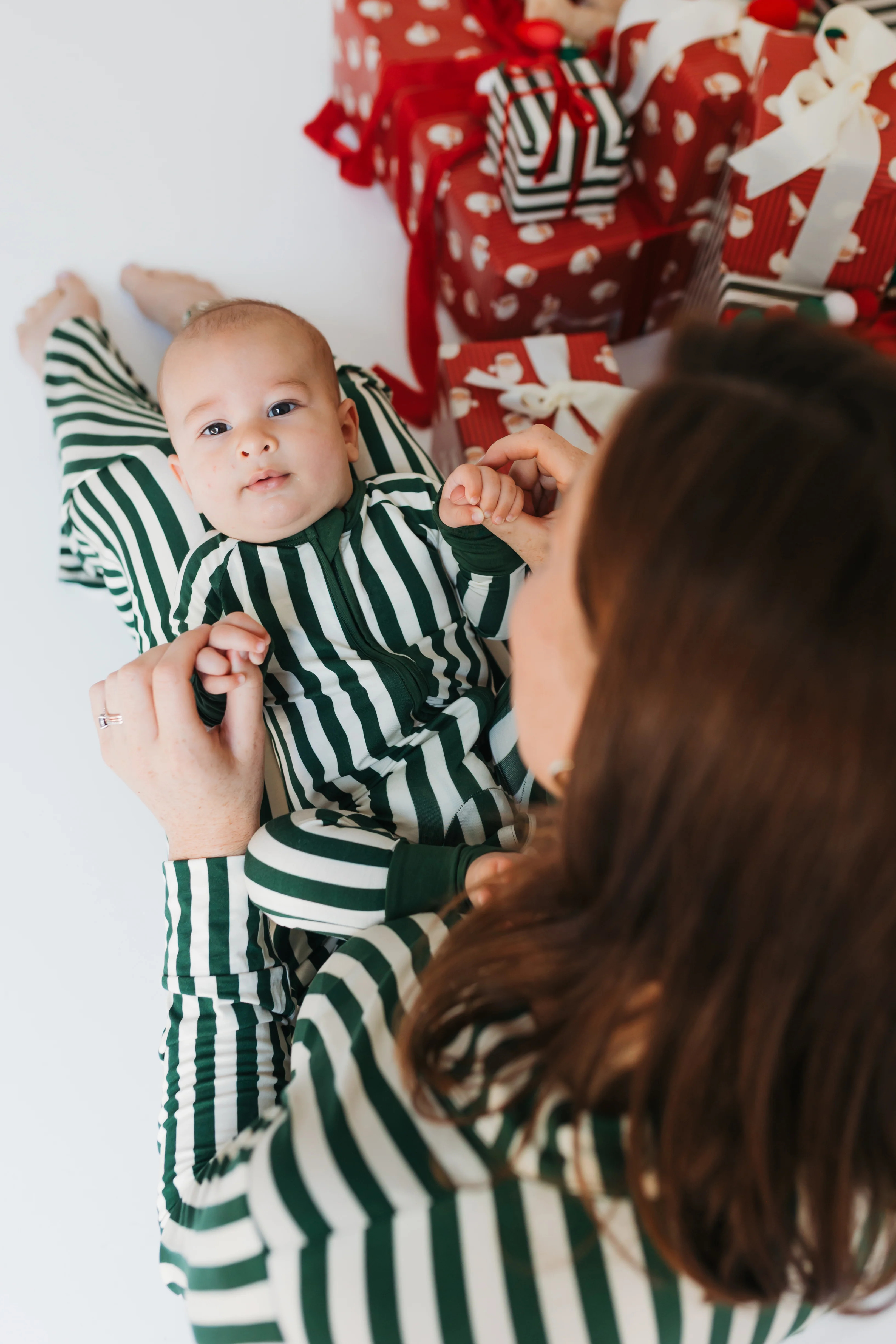Green Stripe Zipper Romper | In My Jammers