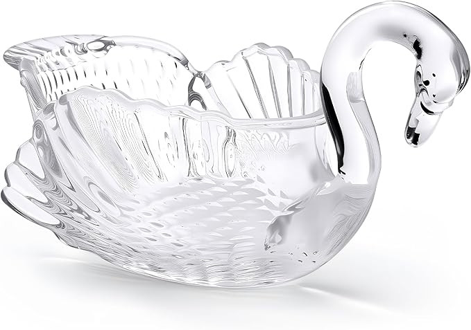 Patelai 9.84 x 5inch Crystal Swan Bowl Decorative Centerpiece Bowl for Candy Dish Flower Vase Fru... | Amazon (US)
