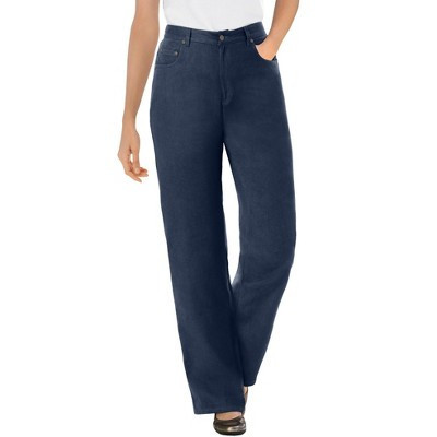 Woman Within Petite Perfect Relaxed Cotton Denim Jean - 26 WP, Navy | Target