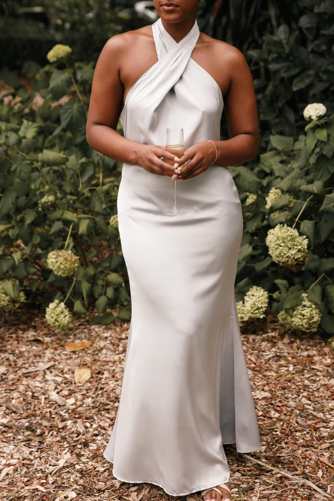 Mila Halterneck Maxi Dress - Steel | Petal & Pup (US)