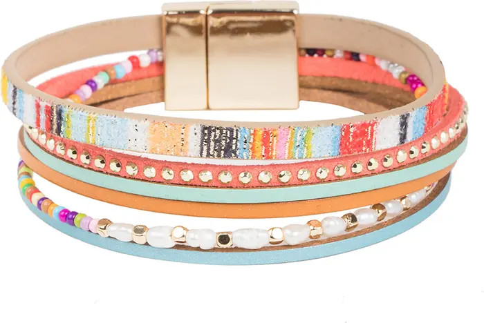 Multicolor Beaded Freshwater Pearl Multi-Strand Bracelet | Nordstrom Rack