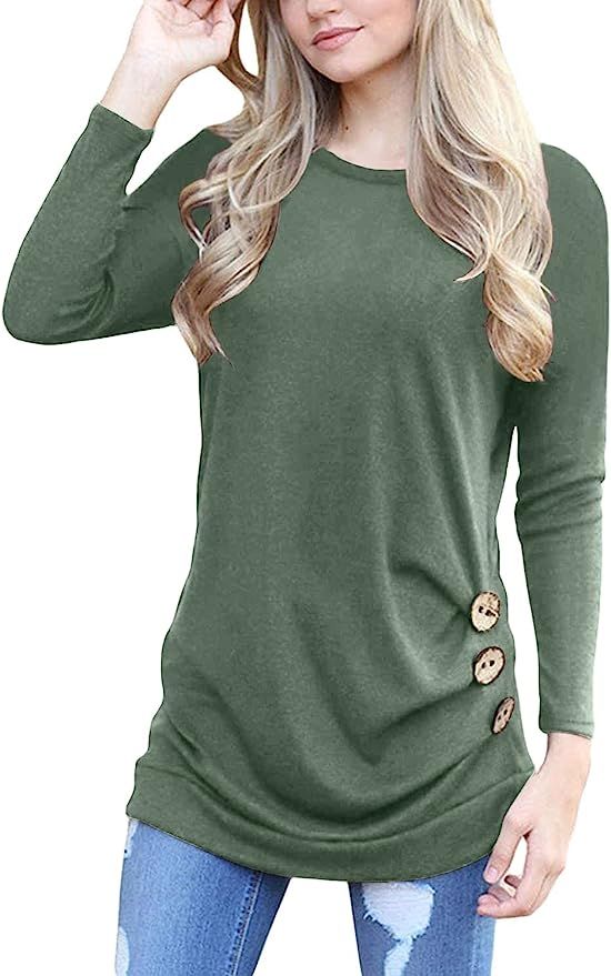 Yincro Women's Casual Long Sleeve Tunic Tops Fall Tshirt Blouses | Amazon (US)
